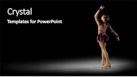  Presentation with figure skating - Presentation theme featuring young girl figure skater half-isolated version background and a black colored foreground