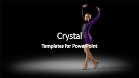  Presentation with figure skating - Audience pleasing PPT layouts consisting of young girl figure skater half-isolated version backdrop and a black colored foreground