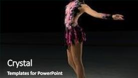  Presentation with group of three young girl - PPT layouts featuring young girl figure skater on ice arena ver background and a black colored foreground