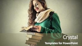  Presentation with school graduation - Presentation theme consisting of young girl going to school background and a violet colored foreground