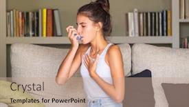  Presentation with asthma - Cool new slides with young-girl-having-an-asthma backdrop and a coral colored foreground