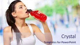  Presentation with underage drinking two teenagers having - Slides featuring young girl having isotonic drink background and a sky blue colored foreground