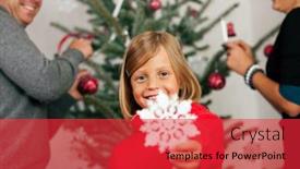  Presentation with helping hand - Amazing presentation theme having young-girl-helping-her-family backdrop and a red colored foreground