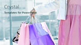  Presentation with mall - Amazing presentation theme having young-girl-holding-shopping-bags backdrop and a sky blue colored foreground