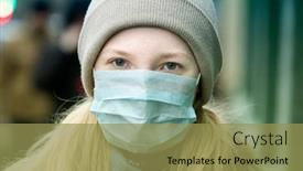  Presentation with medical concept - PPT theme consisting of young-girl-in-a-medical background and a gold colored foreground
