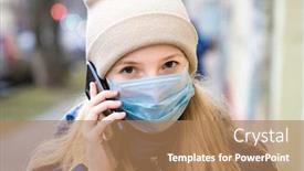  Presentation with medical concept - Colorful slide deck enhanced with young-girl-in-a-medical backdrop and a coral colored foreground