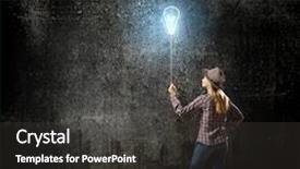  Presentation with balloon - Cool new slides with young girl in casual holding balloon on rope backdrop and a dark gray colored foreground