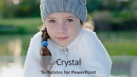  Presentation with weather hurracan - PPT theme featuring young girl in cold weather background and a  colored foreground