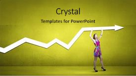  Presentation with girl in red dress - Amazing presentation theme having young girl in multicolored bright backdrop and a  colored foreground