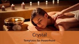  Presentation with spa - Slides enhanced with young girl in spa massage background and a red colored foreground