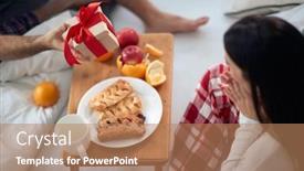  Presentation with relationship - Audience pleasing slide deck consisting of young-girl-in-the-bed backdrop and a coral colored foreground