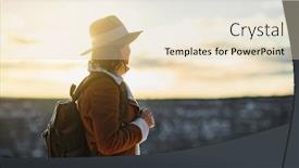  Presentation with grand canyon - Cool new presentation theme with young-girl-in-the-sunset backdrop and a lemonade colored foreground