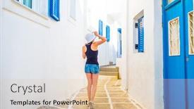  Presentation with walking - Audience pleasing presentation theme consisting of young-girl-in-white-hat backdrop and a lemonade colored foreground