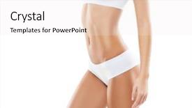  Presentation with nutrition and body - PPT theme having young girl in white swimsuit background and a white colored foreground