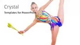  Presentation with gymnastics - Slide deck consisting of young girl is engaged in art gymnastics isolated background and a sky blue colored foreground