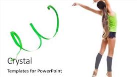  Presentation with gymnastics - PPT theme enhanced with young girl is engaged in art gymnastics isolated background and a white colored foreground