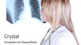  Presentation with xray - Amazing presentation having young girl is looking to xray picture backdrop and a white colored foreground