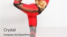  Presentation with gymnastics - Presentation theme having young girl jump in gymnastics dance background and a lemonade colored foreground