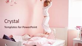  Presentation with young children - PPT theme consisting of good time at water background and a gray colored foreground