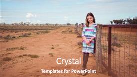  Presentation with outback australia - Amazing PPT theme having young girl leaning on a fence in the dry drought ridden outback australia backdrop and a coral colored foreground