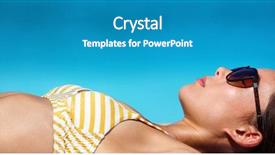  Presentation with sun tanning - Audience pleasing PPT theme consisting of young girl lying down sunbathing backdrop and a teal colored foreground