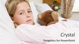  Presentation with hospital bed - Beautiful presentation featuring young girl lying in hospital backdrop and a sky blue colored foreground