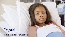  Presentation with hospital bed - Presentation theme enhanced with young girl lying in hospital background and a sky blue colored foreground