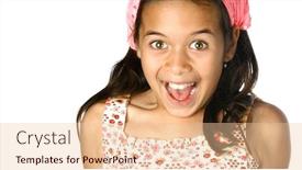  Presentation with ethnicity - Audience pleasing presentation theme consisting of young girl of mix ethnicity appearing shock mouth wide open backdrop and a lemonade colored foreground