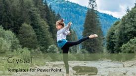  Presentation with gymnastics - PPT layouts enhanced with young-girl-performing-gymnastics background and a seafoam green colored foreground