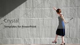  Presentation with black light - Beautiful PPT theme featuring young girl posing against a concrete wall dressed in black hard light and shadows backdrop and a light gray colored foreground