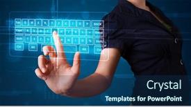  Presentation with virtual keyboard - Amazing theme having pressing virtual type of keyboard backdrop and a navy blue colored foreground