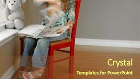  Presentation with book turning pages - Theme with young girl reading book next background and a tawny brown colored foreground