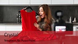  Presentation with dress shoes - Theme consisting of young girl recording her video background and a  colored foreground