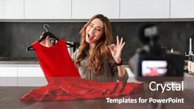  Presentation with dress shoes - Theme consisting of young girl recording her video background and a tawny brown colored foreground