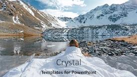  Presentation with winter scene - Audience pleasing slide deck consisting of young-girl-relaxing-in-comfy backdrop and a light blue colored foreground