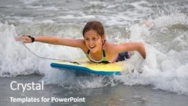  Presentation with displaying - Amazing presentation having young girl riding a boogie backdrop and a  colored foreground