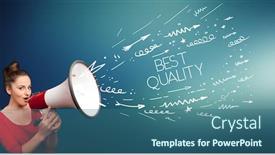  Presentation with best - Cool new slides with young-girl-screaming-to-megaphone backdrop and a ocean colored foreground