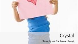  Presentation with heart - Amazing presentation theme having young girl showing off drawing of heart backdrop and a white colored foreground