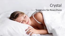  Presentation with amur leopard sleeping - Slide deck enhanced with young girl sleeping in bed background and a white colored foreground