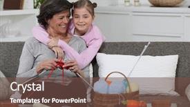  Presentation with grandma - Presentation enhanced with young girl spending time with grandma background and a tawny brown colored foreground