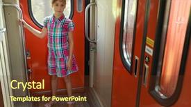  Presentation with naughty girl is standing - Amazing presentation design having young girl standing in vestibule backdrop and a tawny brown colored foreground