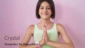  Presentation with forgiveness - Slide deck with young-girl-standing-over-pink background and a  colored foreground