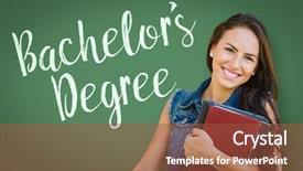  Presentation with chalk board - Amazing presentation theme having young girl student holding books backdrop and a tawny brown colored foreground
