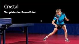  Presentation with sports table tennis - Slide deck with young girl table tennis player background and a black colored foreground