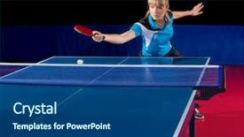 Presentation with sports table tennis - Audience pleasing PPT layouts consisting of young girl table tennis player backdrop and a ocean colored foreground