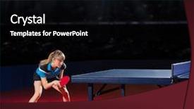  Presentation with sports table tennis - Colorful slide deck enhanced with young girl table tennis player backdrop and a black colored foreground
