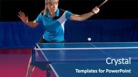  Presentation with sports table tennis - Slide set enhanced with young girl table tennis player background and a ocean colored foreground