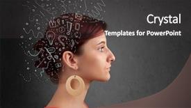  Presentation with abstract death - PPT layouts enhanced with young girl thinking with abstract background and a dark gray colored foreground