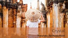  Presentation with old young - Audience pleasing theme consisting of young-girl-visiting-hundrets backdrop and a red colored foreground