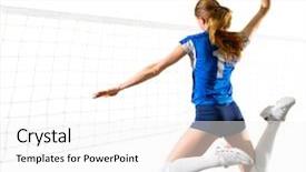  Presentation with volleyball - Colorful slide deck enhanced with young girl volleyball player isolated backdrop and a white colored foreground